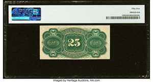 image for: Fr. 1302 25¢ Fourth Issue PMG About Uncirculated 55....