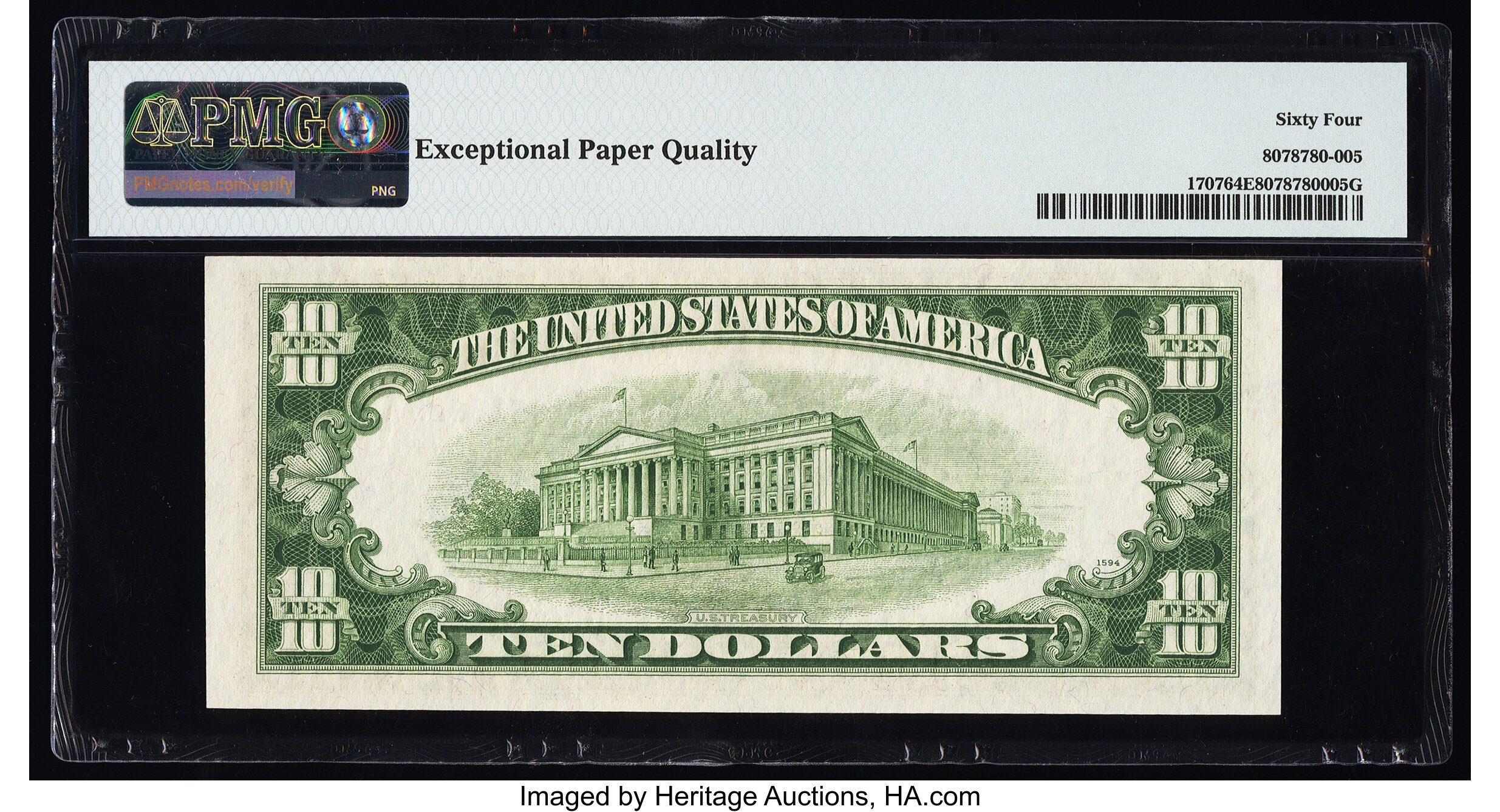 image for: Fr. 1707 $10 1953A Silver Certificate. PMG Choice Uncirculated 64 EPQ....