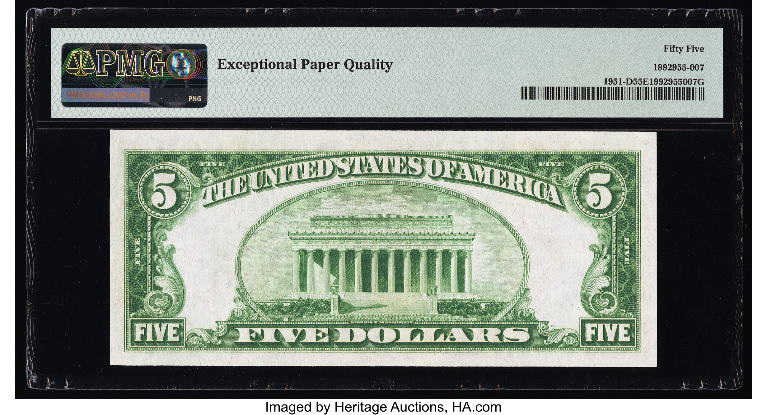 image for: Fr. 1951-D $5 1928A Federal Reserve Note. PMG About Uncirculated 55 EPQ....