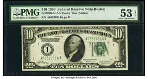 image for: Fr. 2000-A $10 1928 Federal Reserve Note. PMG About Uncirculated 53 EPQ....