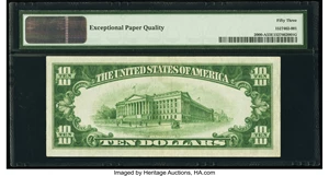 image for: Fr. 2000-A $10 1928 Federal Reserve Note. PMG About Uncirculated 53 EPQ....