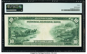 image for: Fr. 910 $10 1914 Federal Reserve Note PMG Extremely Fine 40....