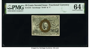 image for: Fr. 1247 10¢ Second Issue PMG Choice Uncirculated 64 EPQ....