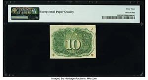 image for: Fr. 1247 10¢ Second Issue PMG Choice Uncirculated 64 EPQ....