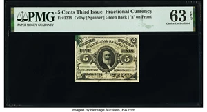 image for: Fr. 1239 5¢ Third Issue PMG Choice Uncirculated 63 EPQ....