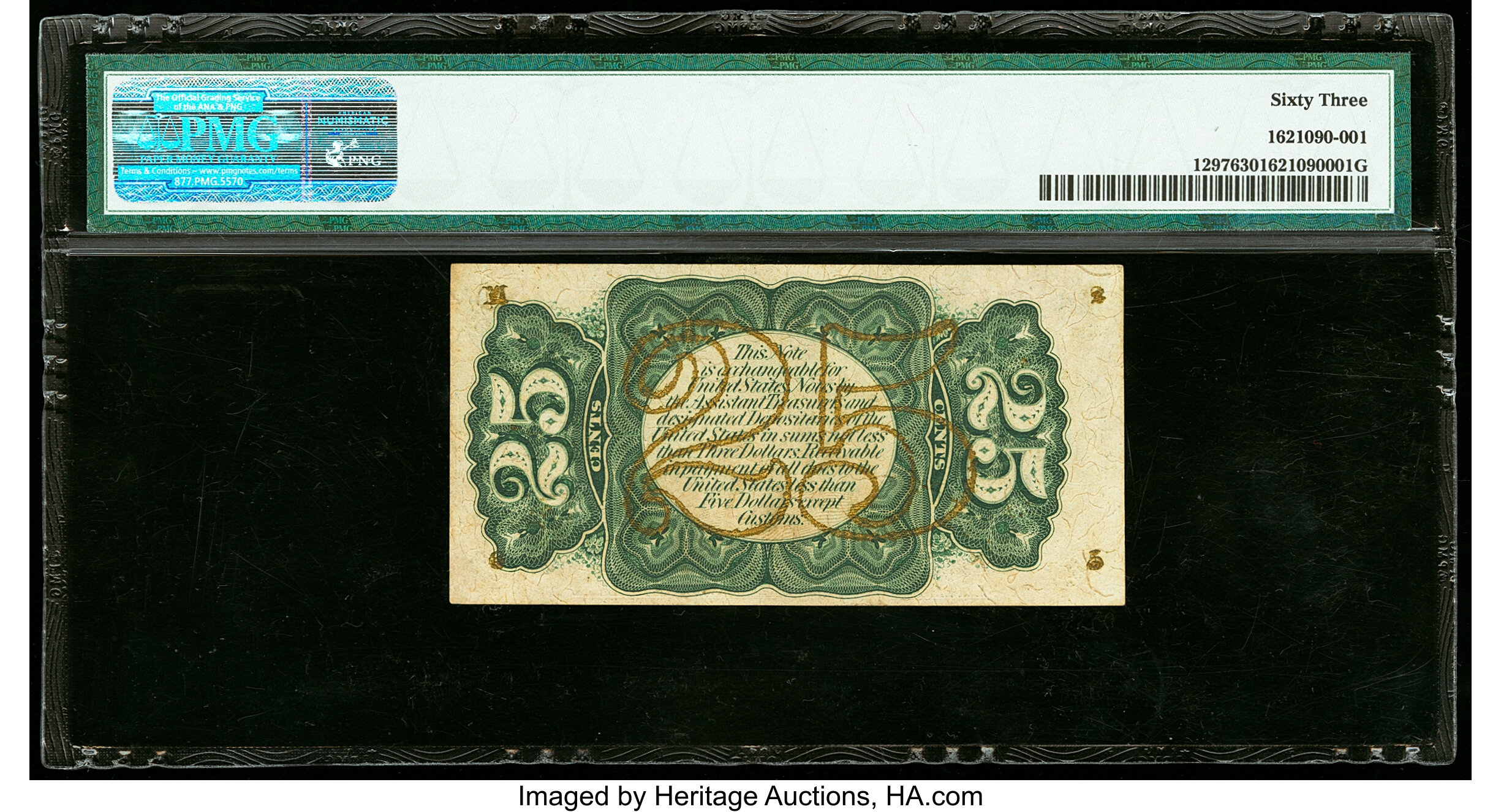 image for: Fr. 1297 25¢ Third Issue PMG Choice Uncirculated 63....