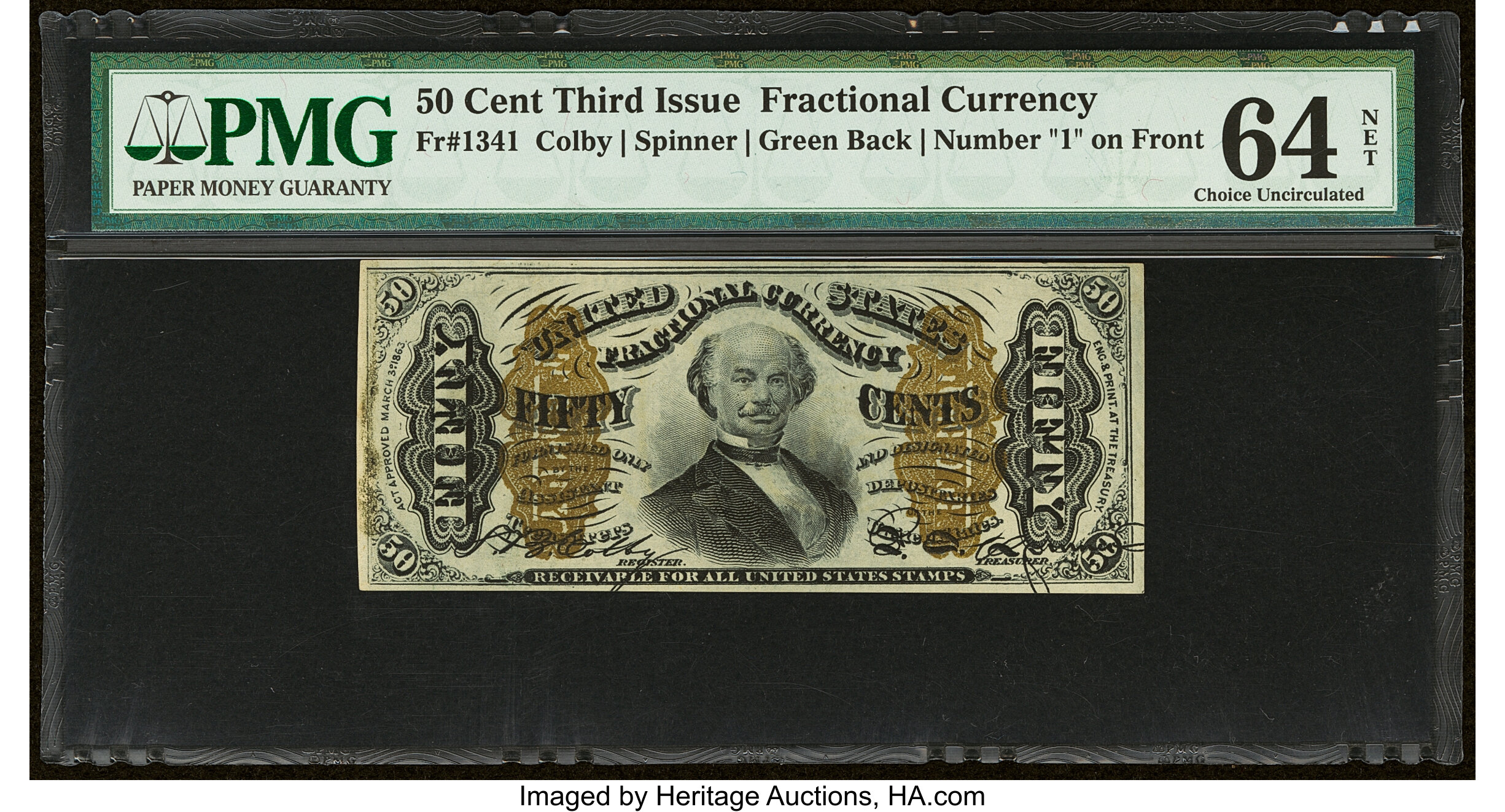 image for: Fr. 1341 50¢ Third Issue Spinner Type II PMG Choice Uncirculated 64 Net....