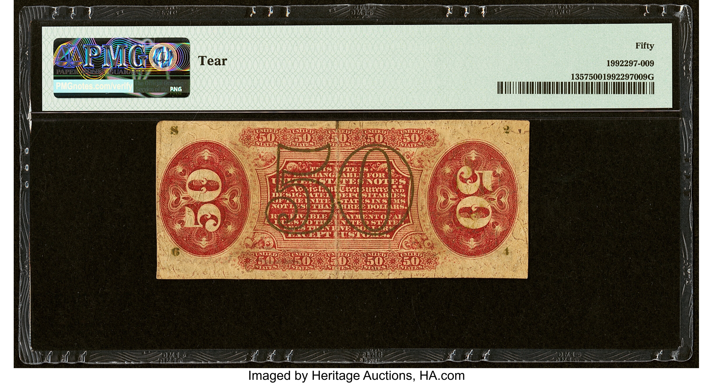 image for: Fr. 1357 50¢ Third Issue Justice PMG About Uncirculated 50....