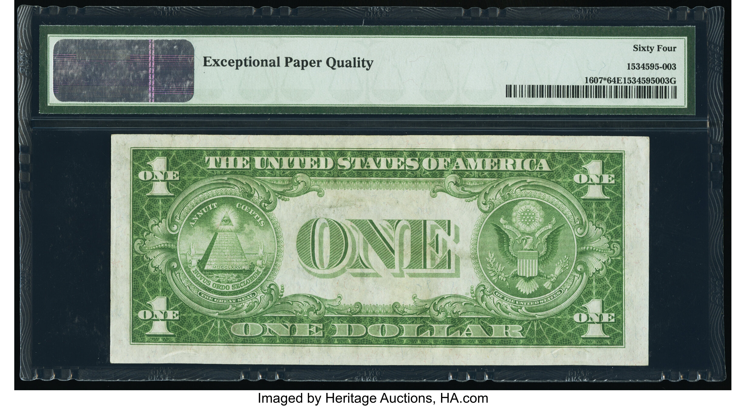 image for: Low Serial Number 1040 Fr. 1607* $1 1935 Silver Certificate Star. PMG Choice Uncirculated 64 EPQ....