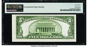 image for: Fr. 1651* $5 1934A Silver Certificate Star. PMG Choice Uncirculated 63 EPQ....