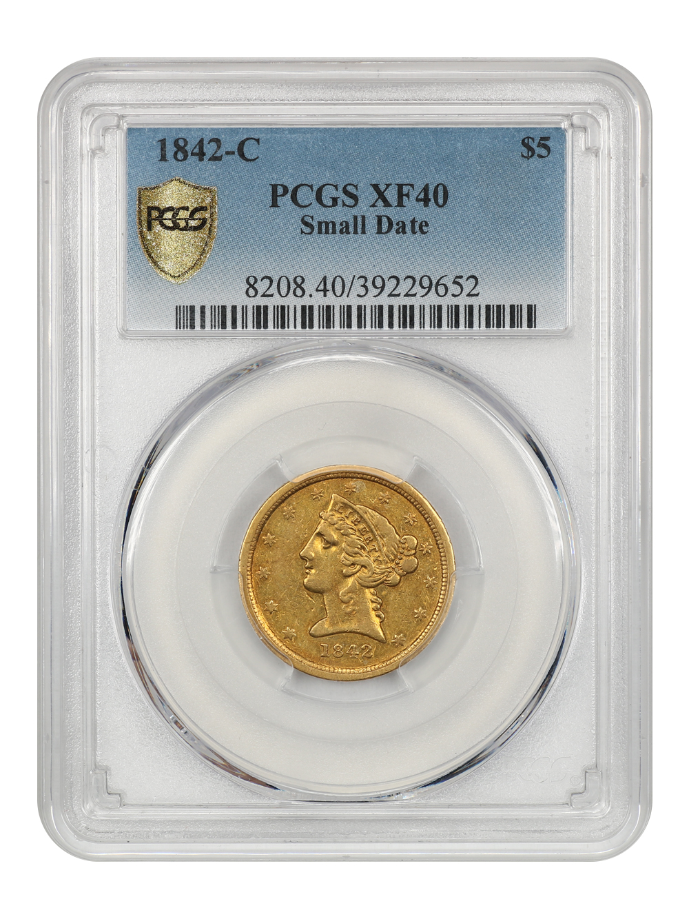 image for: 1842-C $5 PCGS XF40 (Small Date)