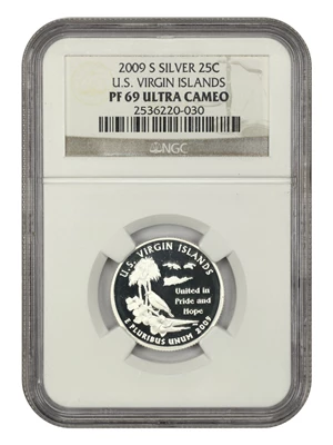 image for: 2009-S U.S. Virgin Islands 25c NGC Proof 69 UCAM (Silver)