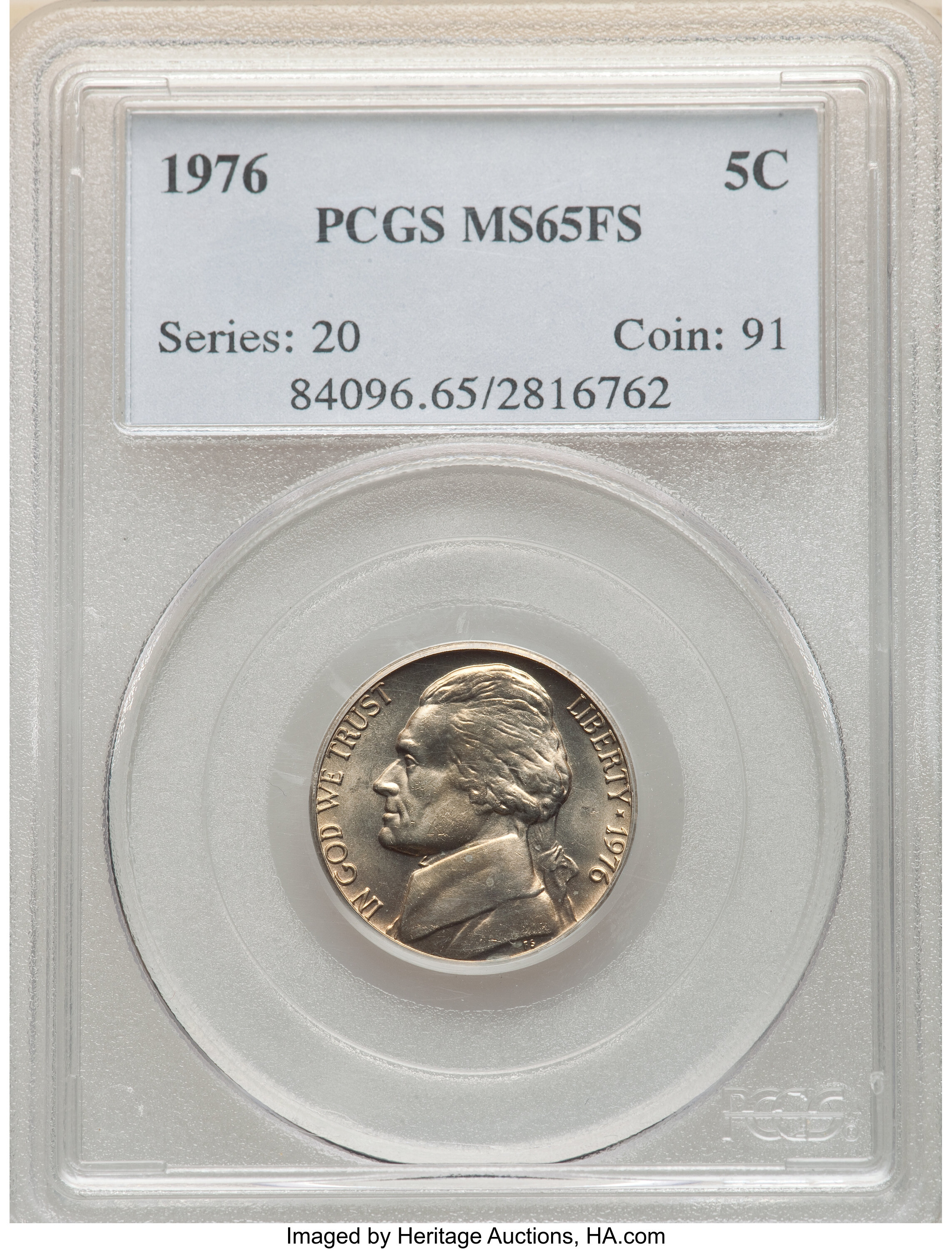 image for: 1976 5C MS65 Full Steps PCGS. PCGS Population: (40/19). NGC Census: (12/9). CDN: $110 Whsle. Bid for NGC/PCGS MS65. ...