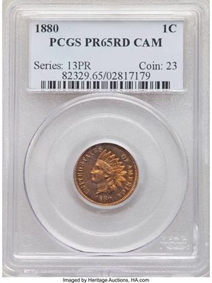 image for: 1880 1C PR65 Cameo PCGS. PCGS Population: (4/7). NGC Census: (0/2). PR65. From The Boulder City Collection. ...