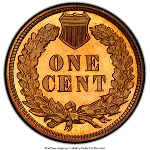 image for: 1888 1C PR66 Red PCGS. Uniform copper-orange color defines this Premium Gem proof. The devices on each side stand out parti...