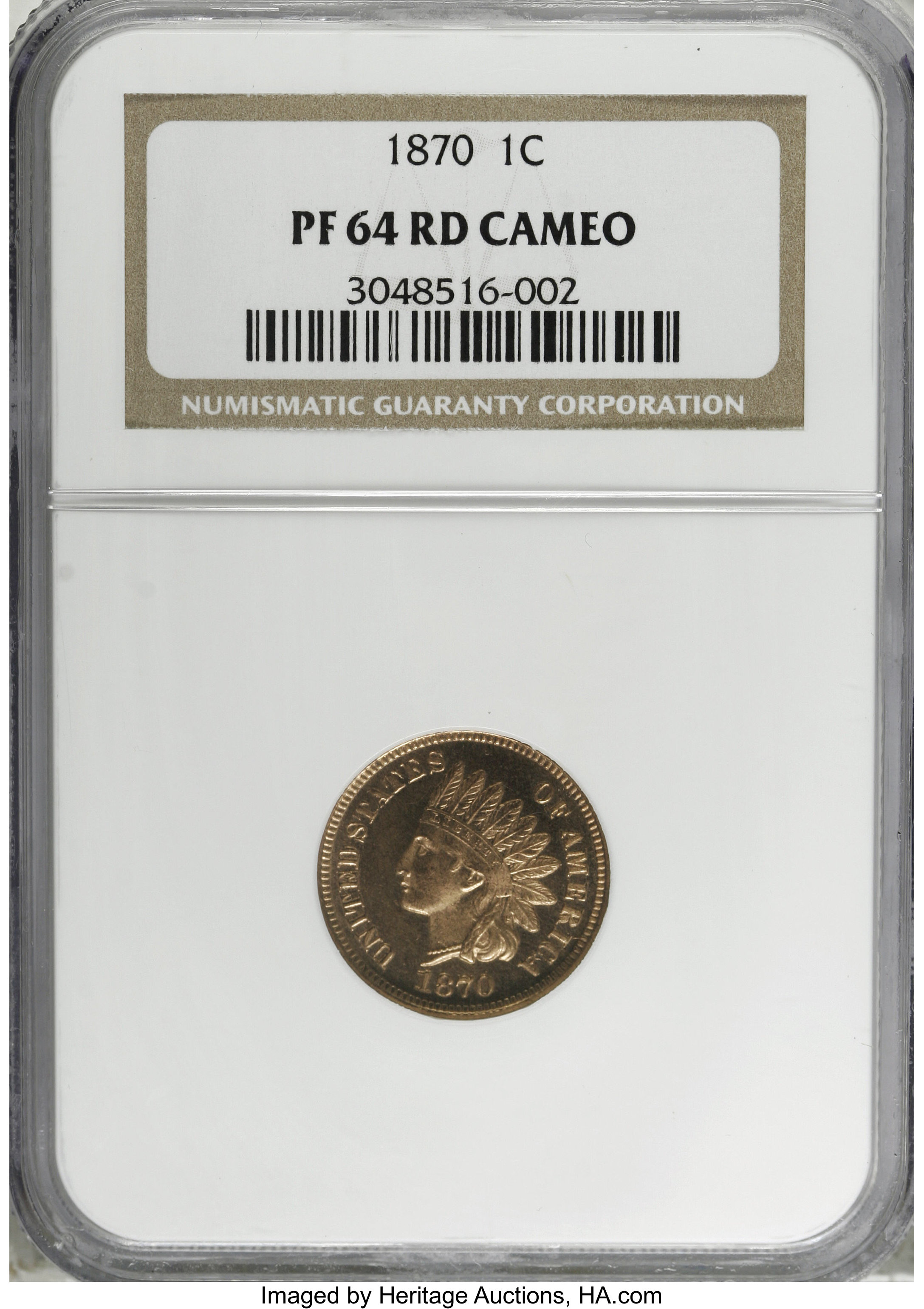 image for: 1870 1C PR64 Cameo NGC....