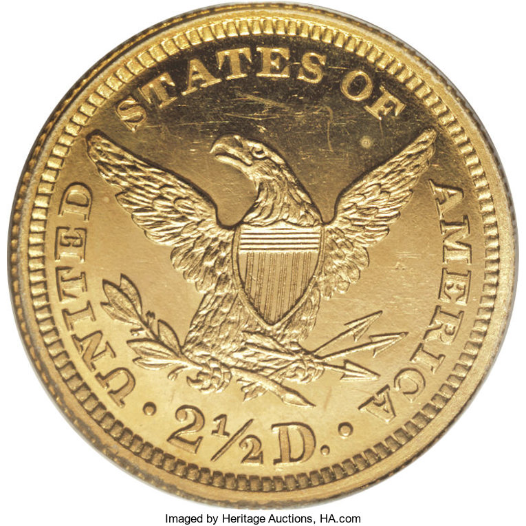 image for: 1865 $2 1/2 PR63 Deep Cameo PCGS....