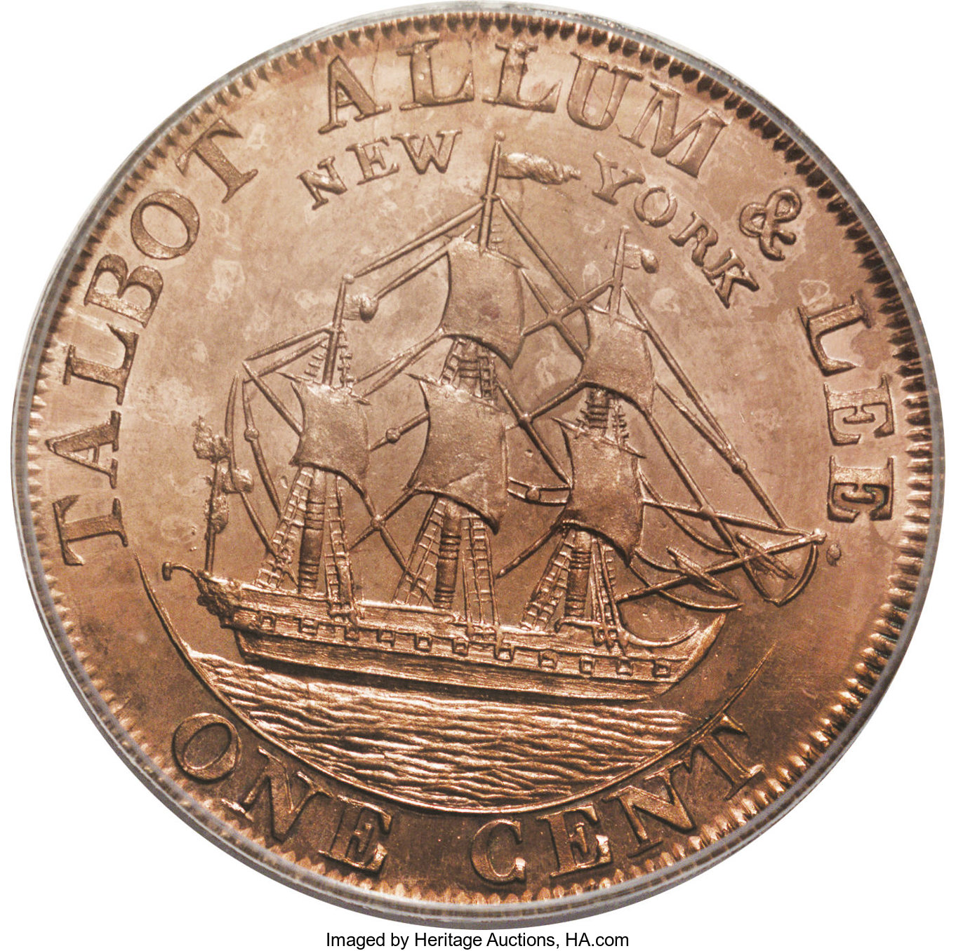 image for: 1794 1C Talbot, Allum & Lee Cent, NEW YORK MS66 Red PCGS....