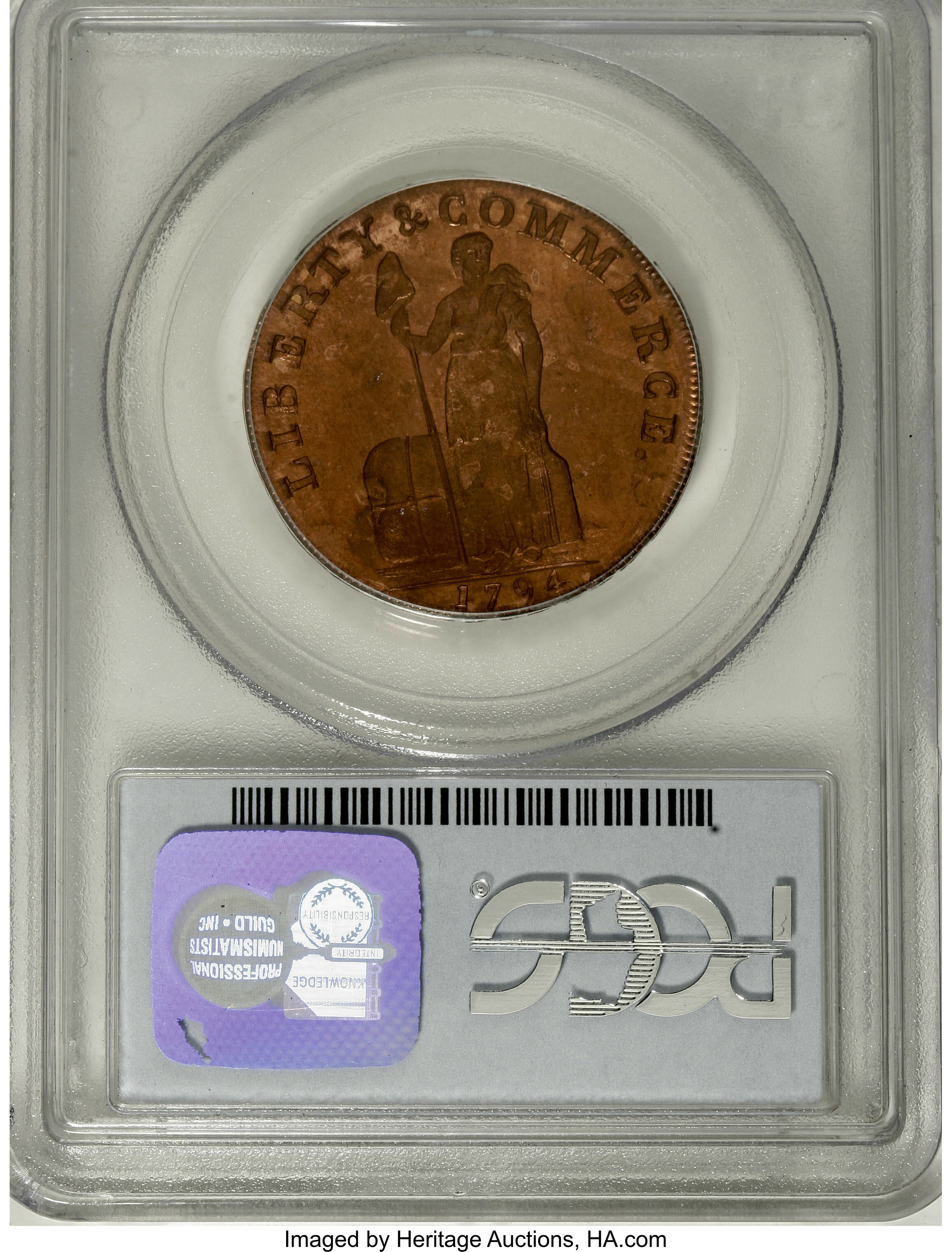 image for: 1794 1C Talbot, Allum & Lee Cent, NEW YORK MS66 Red PCGS....