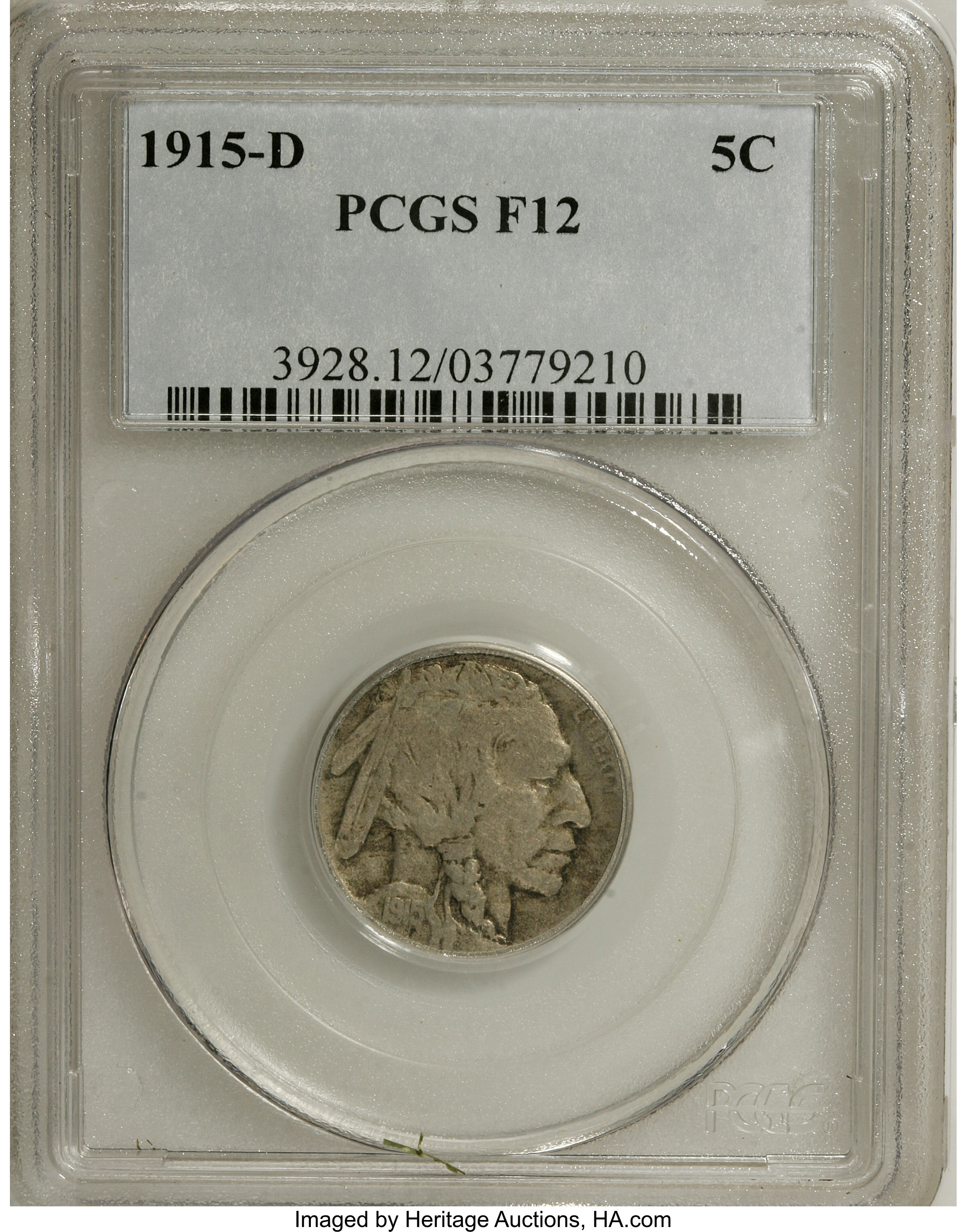 1915-D 5C F12 PCGS. PCGS Population (3/851). NGC Census: (0/649). Mintage: 7,569,000. Numismedia Wsl. Price for NGC/PCGS co...