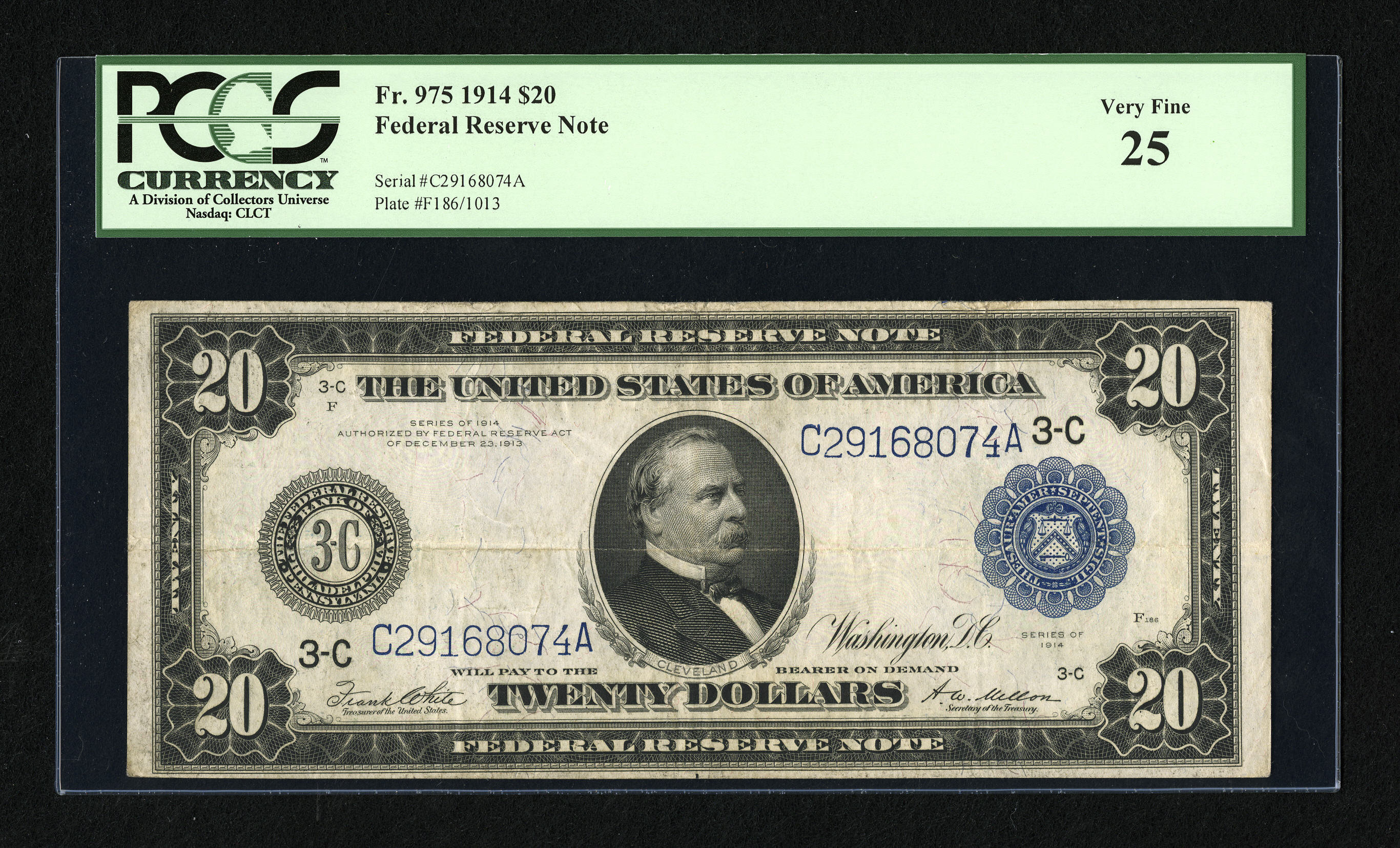 image for: Fr. 975 $20 1914 Federal Reserve Note PCGS Very Fine 25....