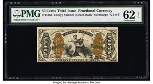 image for: Fr. 1366 50¢ Third Issue Justice PMG Uncirculated 62 EPQ....