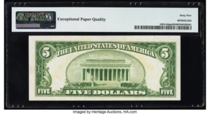 image for: Fr. 1952-H $5 1928B Federal Reserve Note. PMG Gem Uncirculated 65 EPQ....