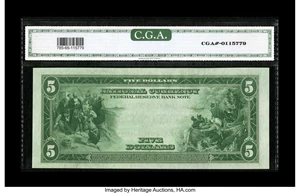 image for: Fr. 785 $5 1918 Federal Reserve Bank Note CGA Gem Uncirculated 66....