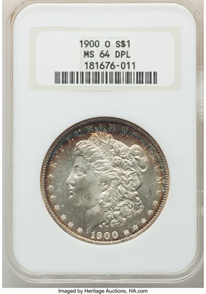 image for: 1900-O $1 MS64 Deep Mirror Prooflike NGC. NGC Census: (29/44). PCGS Population: (13/14). CDN: $1,500 Whsle. Bid for NGC/PCG...