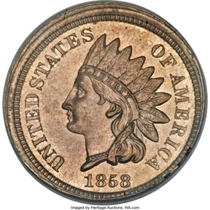 image for: 1858 P1C Indian Cent, Judd-208, Pollock-259, Snow-PT28, R.3, MS63 PCGS. CAC. There are four notable subvarieties of Judd-20...