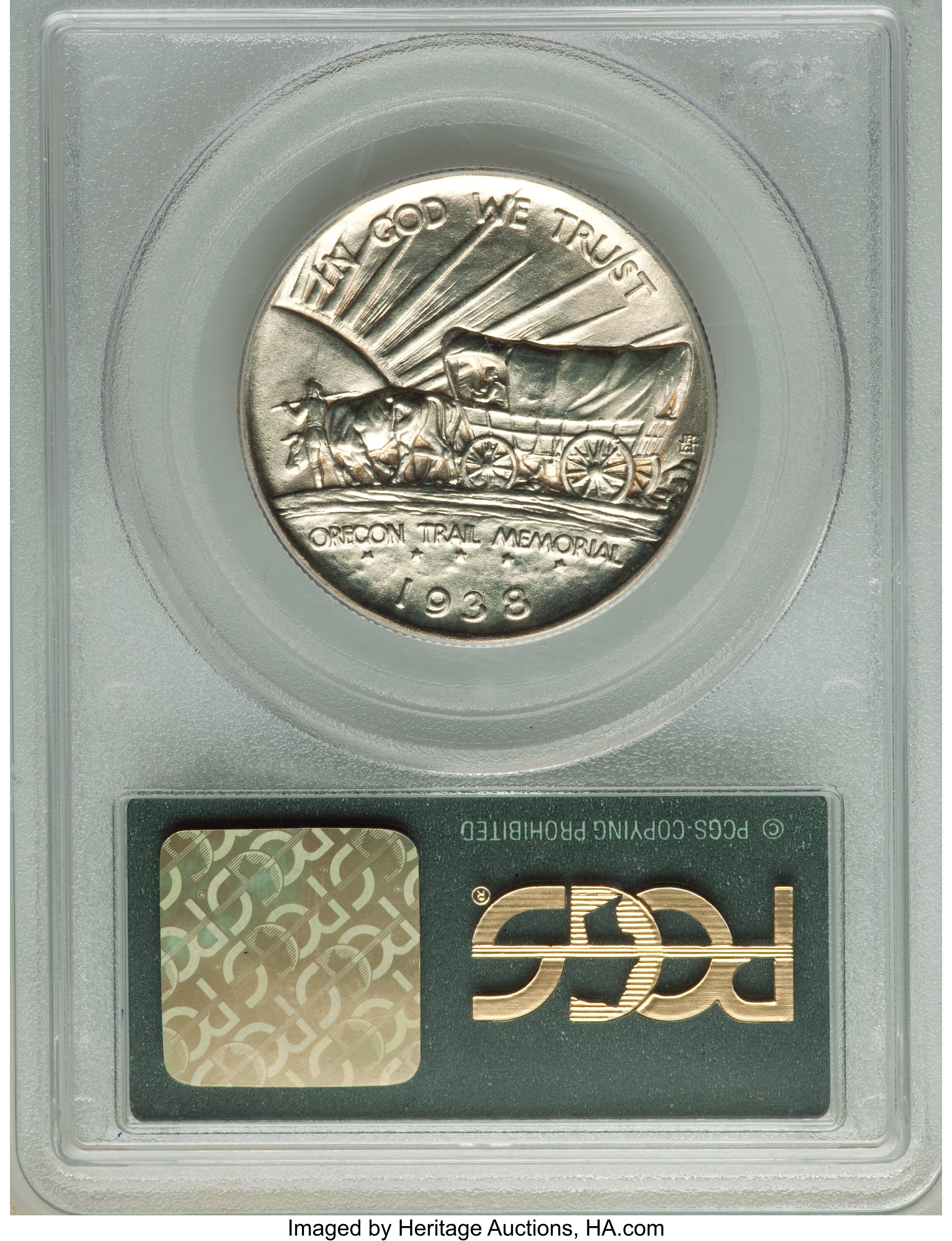 1938-D 50c Oregon Trail AU58 thumbnail 7