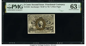 image for: Fr. 1235 5¢ Second Issue PMG Choice Uncirculated 63 EPQ....