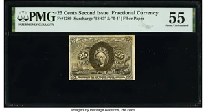 image for: Fr. 1289 25¢ Second Issue PMG About Uncirculated 55....