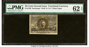 image for: Fr. 1320 50¢ Second Issue PMG Uncirculated 62 EPQ....