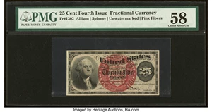 image for: Fr. 1302 25¢ Fourth Issue PMG Choice About Unc 58....
