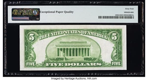 image for: Fr. 1956-I $5 1934 Non-Mule Federal Reserve Note. PMG Choice Uncirculated 64 EPQ....