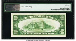 image for: Fr. 2000-F $10 1928 Federal Reserve Note. PMG Choice Uncirculated 64....