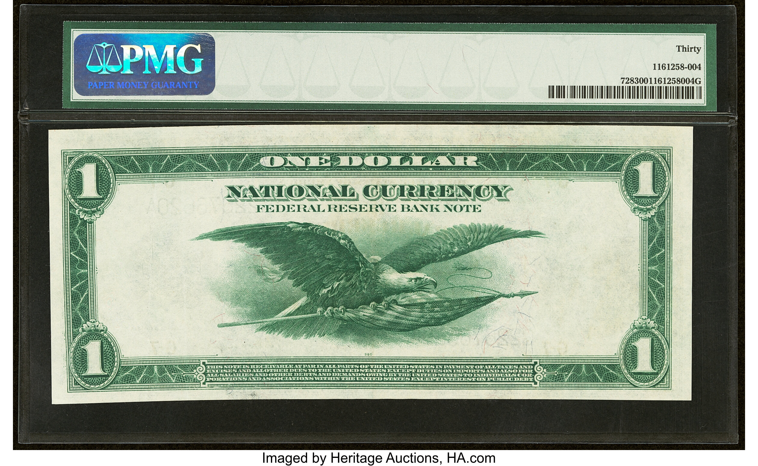 image for: Fr. 728 $1 1918 Federal Reserve Bank Note PMG Very Fine 30....