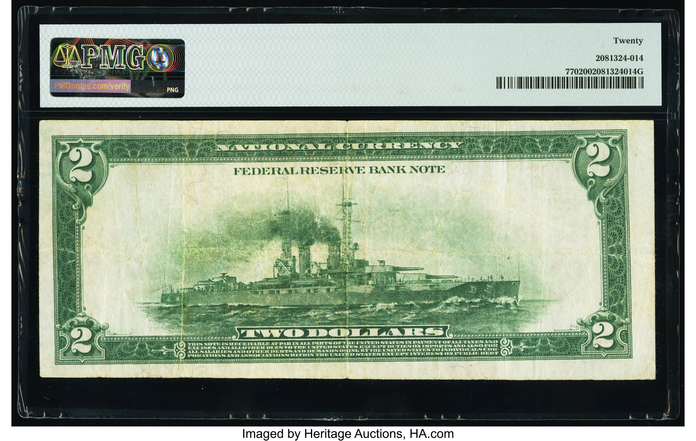 image for: Fr. 770 $2 1918 Federal Reserve Bank Note PMG Very Fine 20....