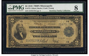 image for: Fr. 773 $2 1918 Federal Reserve Bank Note PMG Very Good 8....