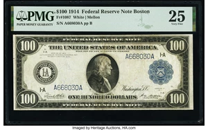 image for: Fr. 1087 $100 1914 Federal Reserve Note PMG Very Fine 25....