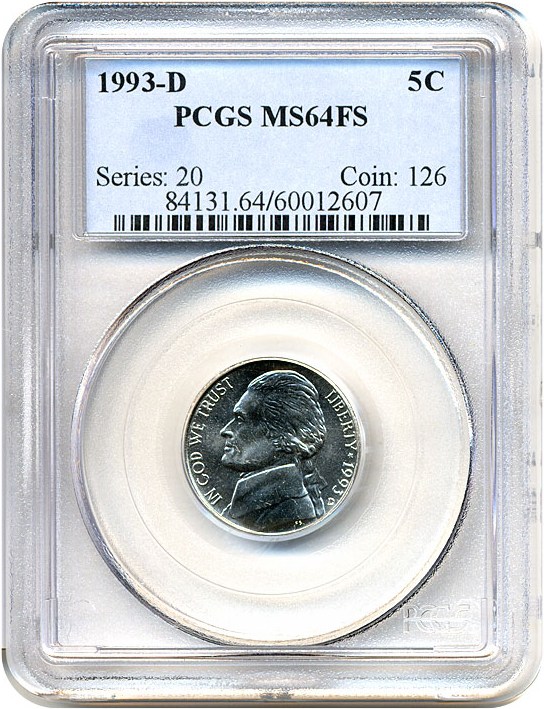 image for: 1993-D 5c  PCGS MS64 FS