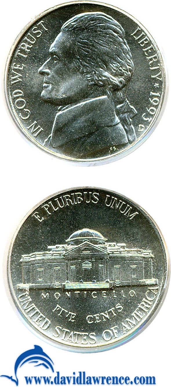 image for: 1993-D 5c  PCGS MS64 FS