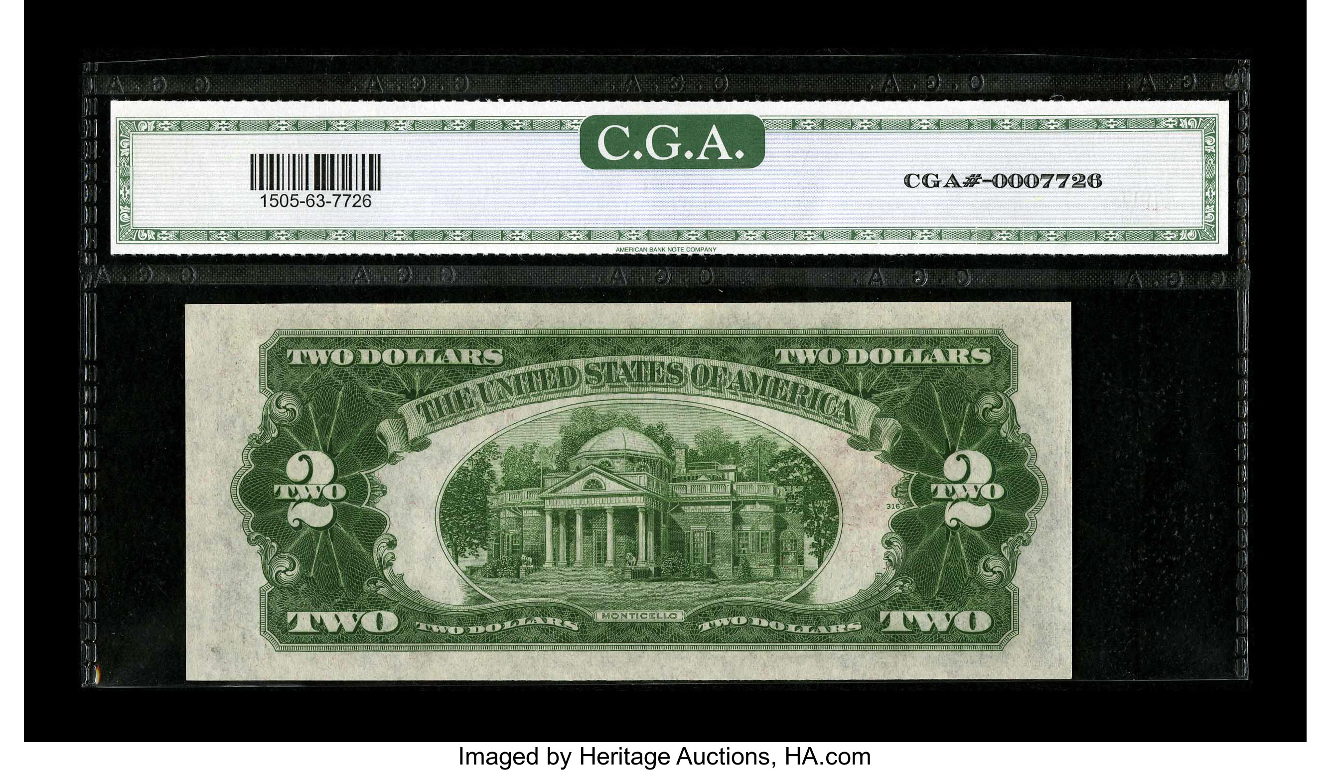 image for: Fr. 1505* $2 1928D Legal Tender Note. CGA Choice Uncirculated 63....