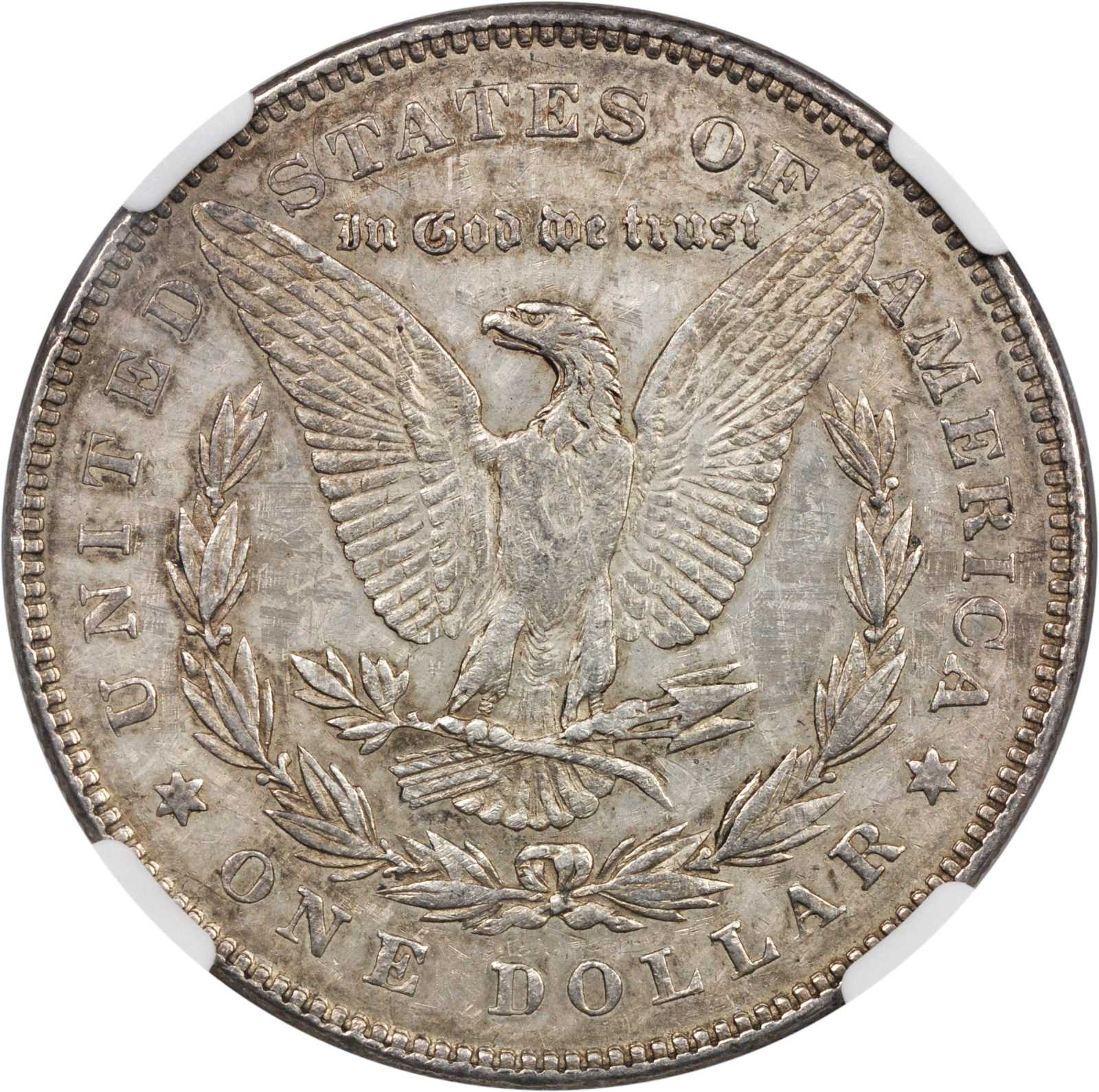 image for: 1878 Morgan Silver Dollar. 7 Tailfeathers. Reverse of 1878. VAM-189. Hitlist-40. Re-Engraved Wing. AU Details--Scratches (NGC).