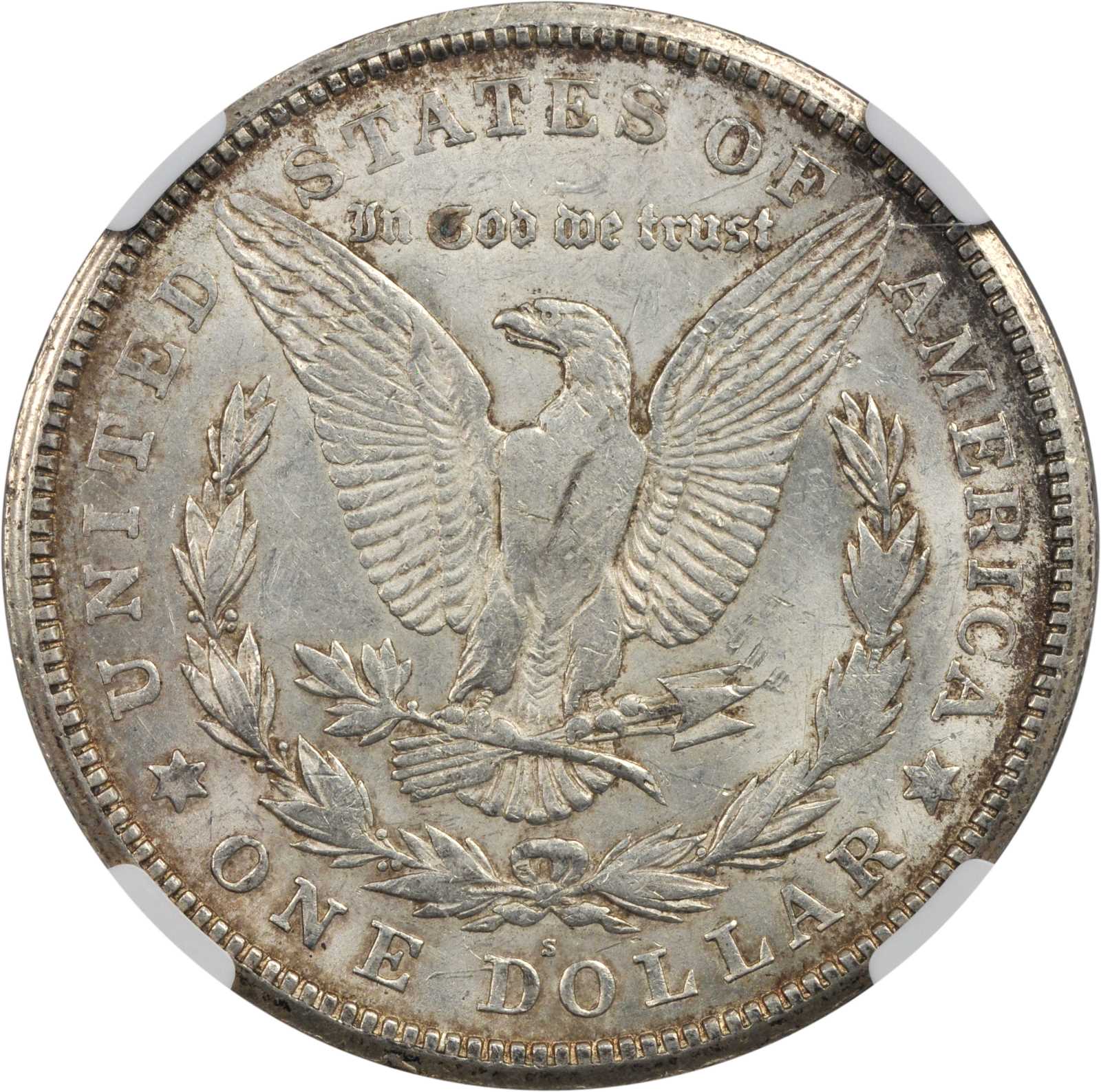 image for: 1921-S Morgan Silver Dollar. VAM-1B-5. Hit List 40. Thorn Head. AU-58+ (NGC).
