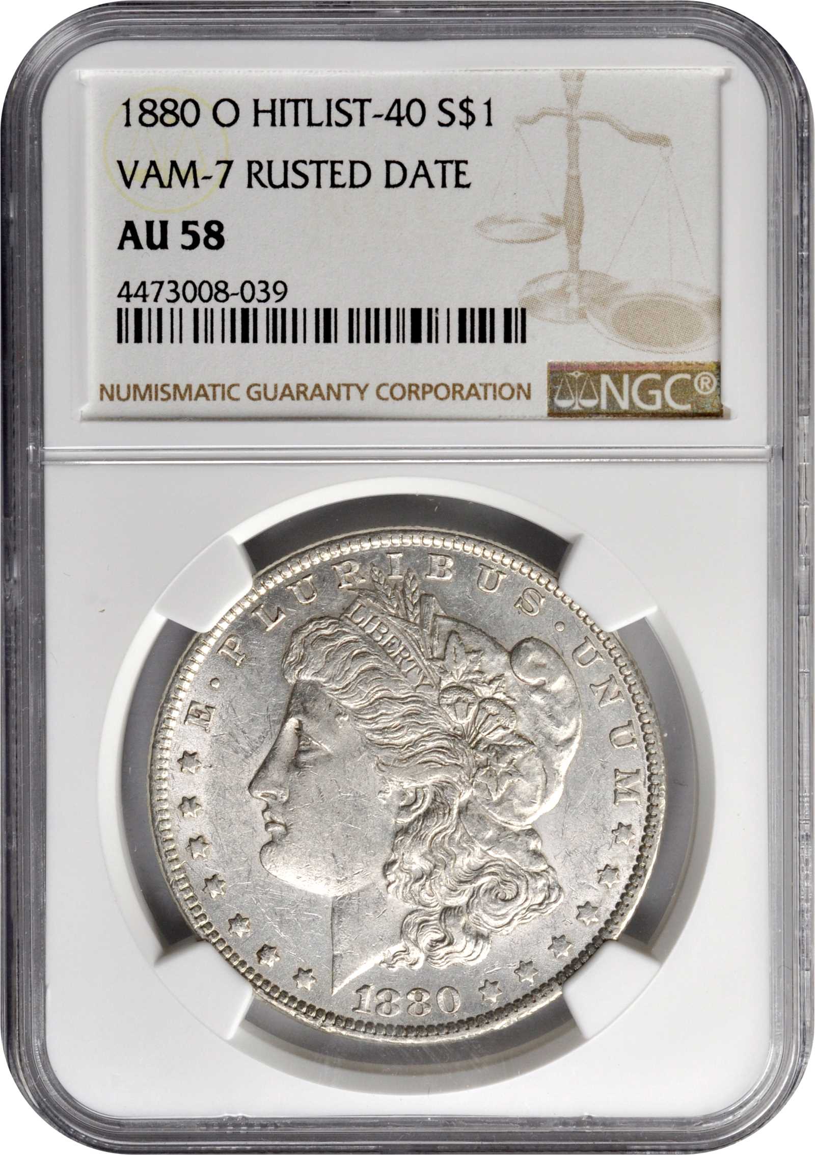 1880-O $1  Pitted Date, VAM-7 AU58 CAC thumbnail 9