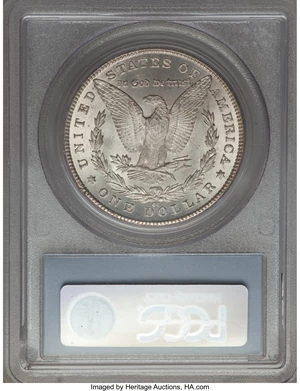 image for: 1880-CC $1 Reverse of 1879, 8/7 Dash, VAM-8, MS66 PCGS....