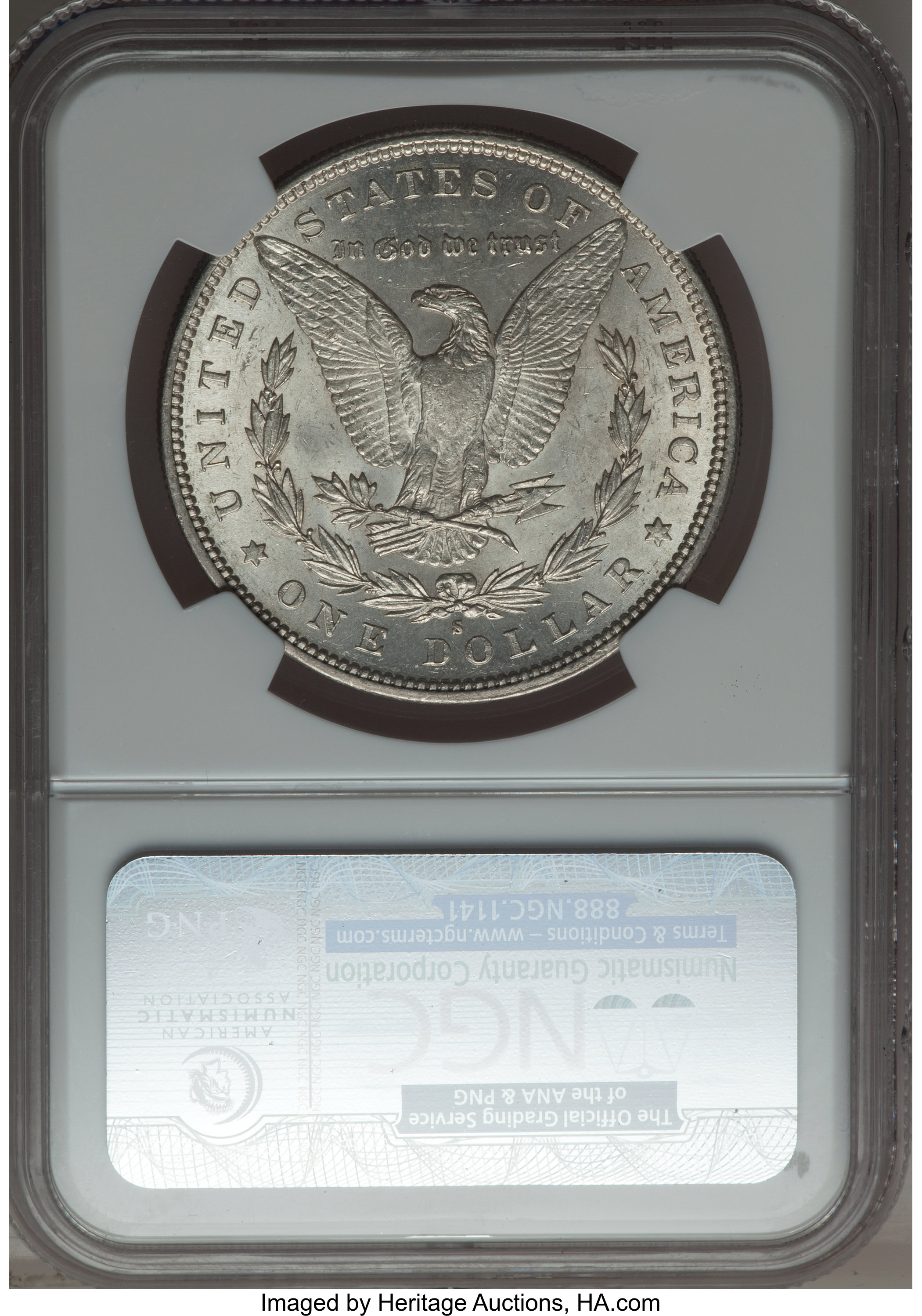 image for: 1888-S $1 Gouged Eagle, VAM-13, MS60 NGC.  Hitlist-40. NGC Census: (0/0). PCGS Population (0/0).  ...