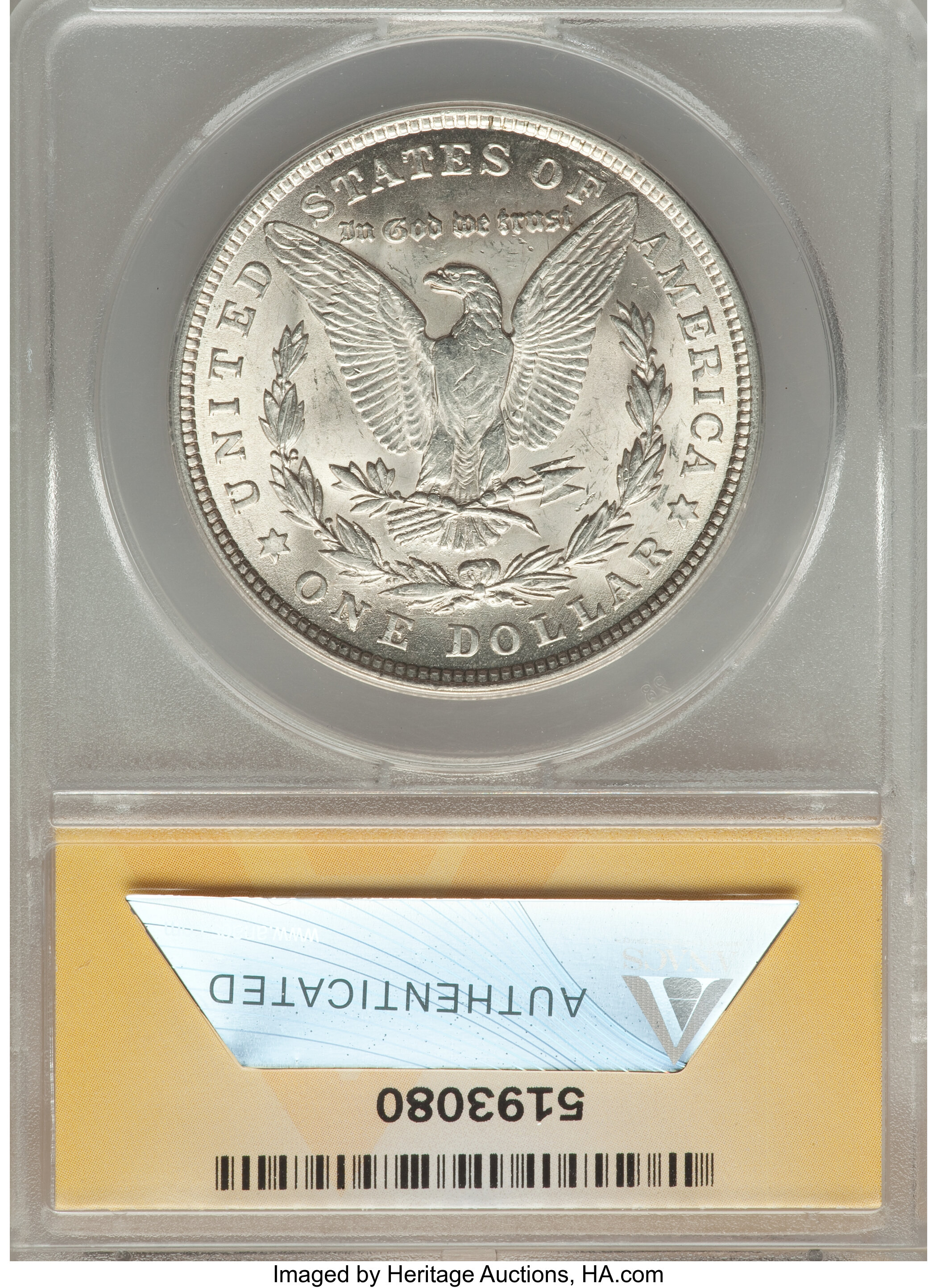 image for: 1921 $1 Denticle Clash, VAM-40A MS63 ANACS.  Hitlist-40. NGC Census: (0/0). PCGS Population (13/6).  ...